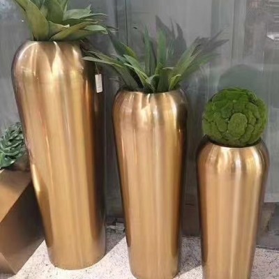 酒店花器广场落地花盆不锈钢花箱