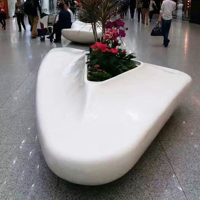 玻璃钢机场等候椅休息椅创意凳商场休闲花盆组合坐凳