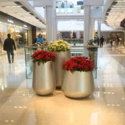 玻璃钢心形花盆商场彩绘美陈艺术花钵