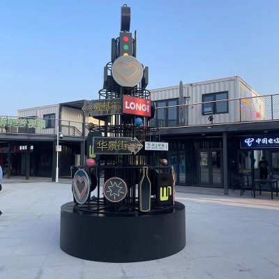 户外广场大型不锈钢精神堡垒创意景区标识牌