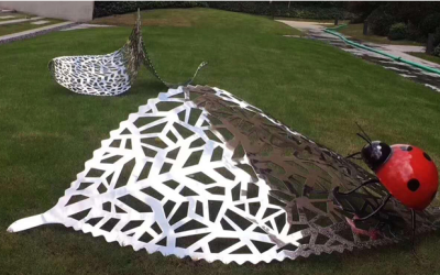 不锈钢树叶雕塑,园林景观公园装饰艺术品摆件!