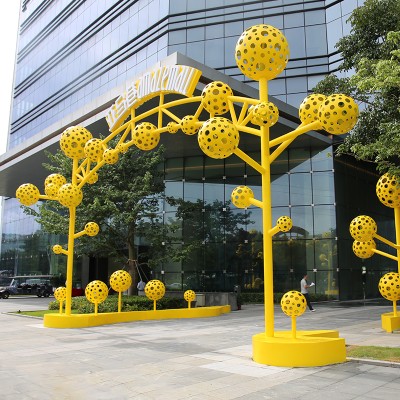 不锈钢艺术门头造型广场景观雕塑摆件