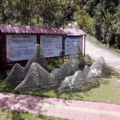 不锈钢假山雕塑镂空艺术镂空山峰摆件