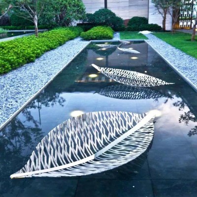 不锈钢镂空树叶雕塑户外景观小品艺术摆件