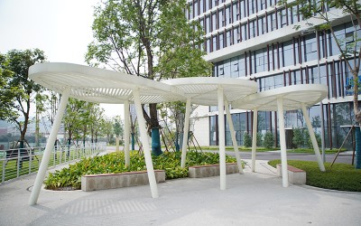 不锈钢异形廊架,校园装饰美陈景观!