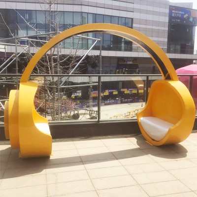 玻璃钢耳机造型坐凳户外景观广场公园座椅
