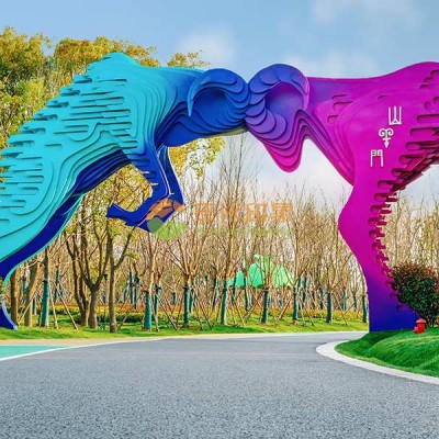 不锈钢山羊门头雕塑造型金属景观创意摆件