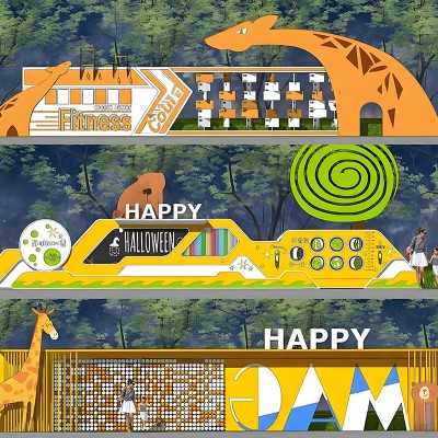 不锈钢校园文化墙格栅学校景墙造型