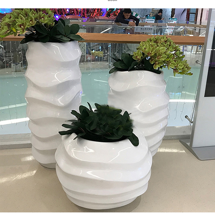 玻璃钢花盆波浪花器商场花瓶商业广场美陈户外花箱景观花瓶 玻璃钢花盆波浪花器商场花瓶商业广场美陈户外花箱景观花瓶