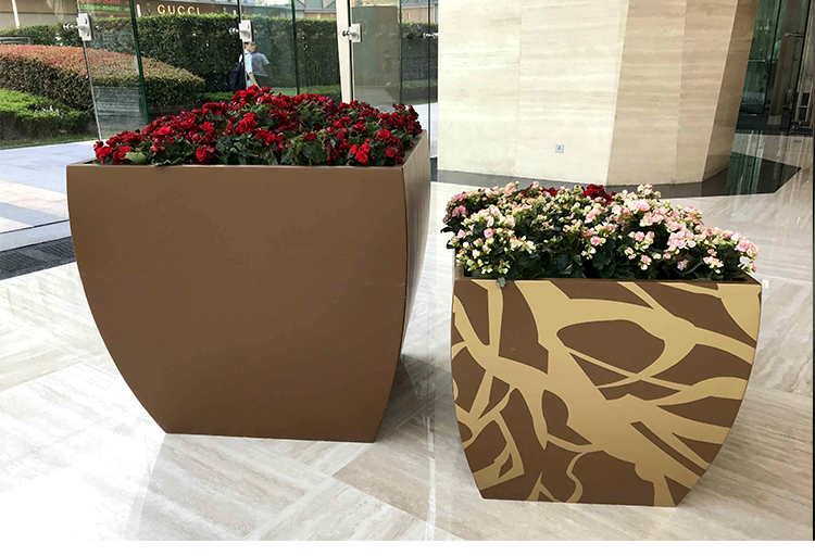 玻璃钢方口花盆 商场酒店楼盘办公室摆件 玻璃钢方口花盆 商场酒店楼盘办公室摆件