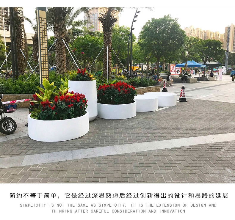 玻璃钢商业街创意组合花盆坐凳户外广场园林景观美陈花箱 玻璃钢商业街创意组合花盆坐凳户外广场园林景观美陈花箱