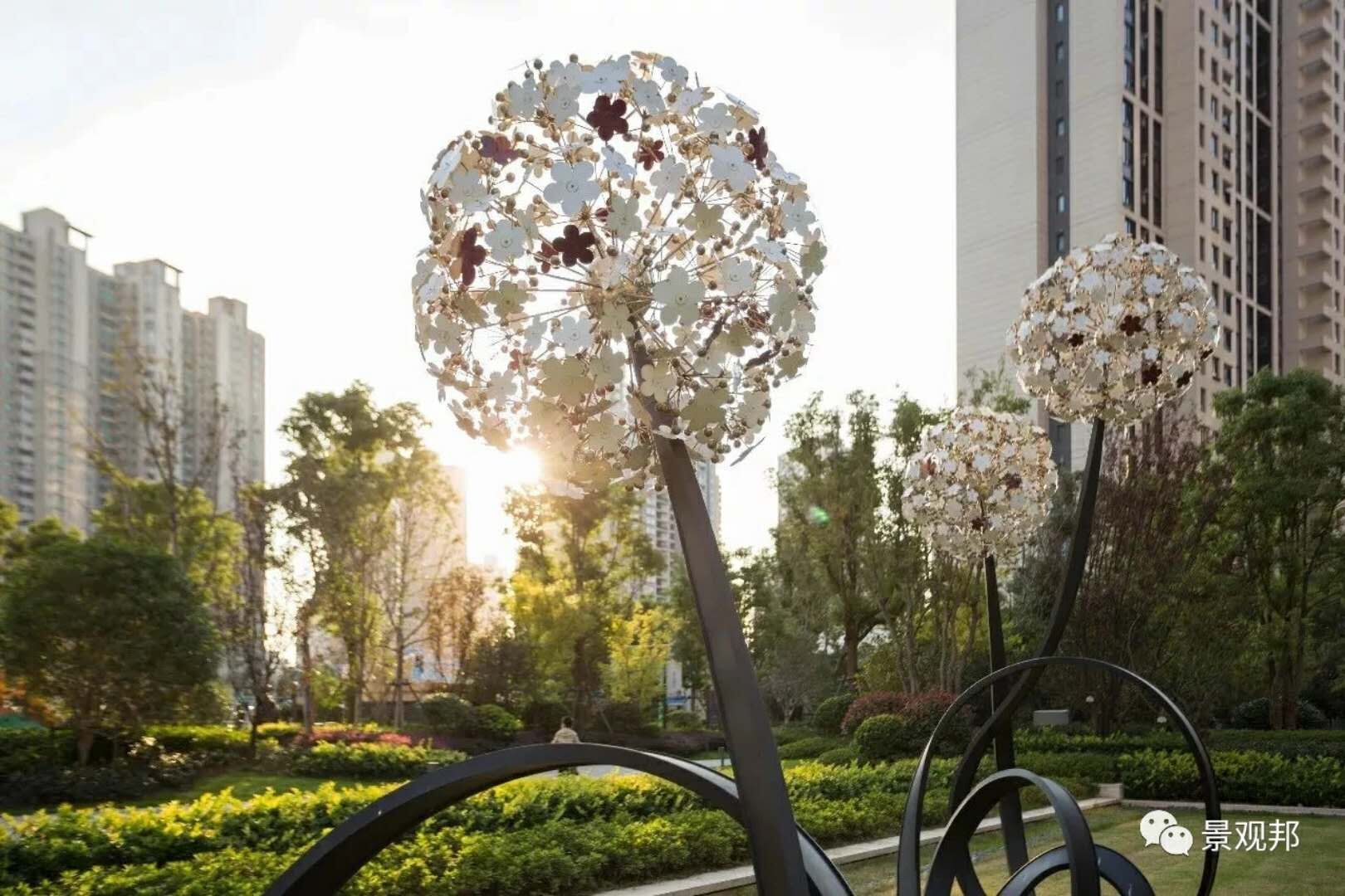 户外摆件金属铁艺蒲公英雕塑简约镂空植物景观 户外摆件金属铁艺蒲公英雕塑简约镂空植物景观