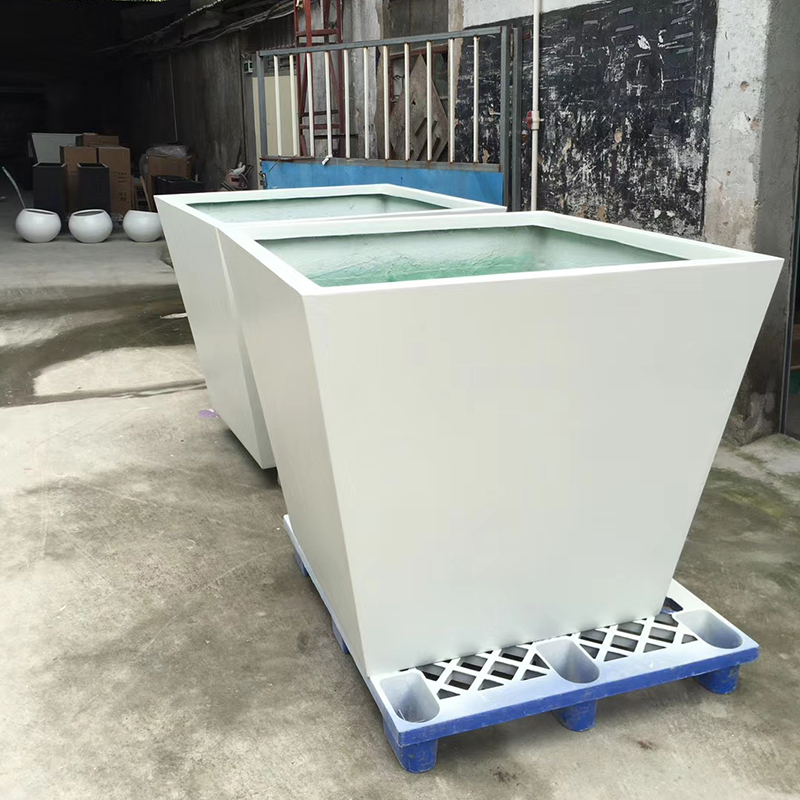 玻璃钢方形花箱大型树池庭院花盆 玻璃钢方形花箱大型树池庭院花盆