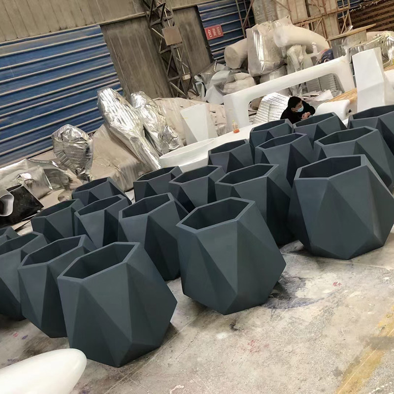 玻璃钢花盆组合定制园林景观落地大花钵 玻璃钢花盆组合定制园林景观落地大花钵