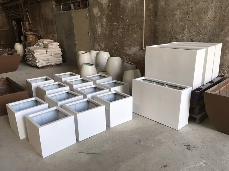 玻璃钢方形花箱大型树池庭院花盆 玻璃钢方形花箱大型树池庭院花盆