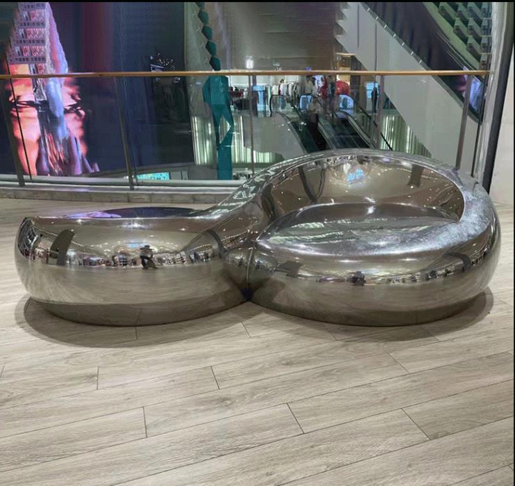 不锈钢异形双人靠背创意美陈景观艺术座椅 不锈钢异形双人靠背创意美陈景观艺术座椅