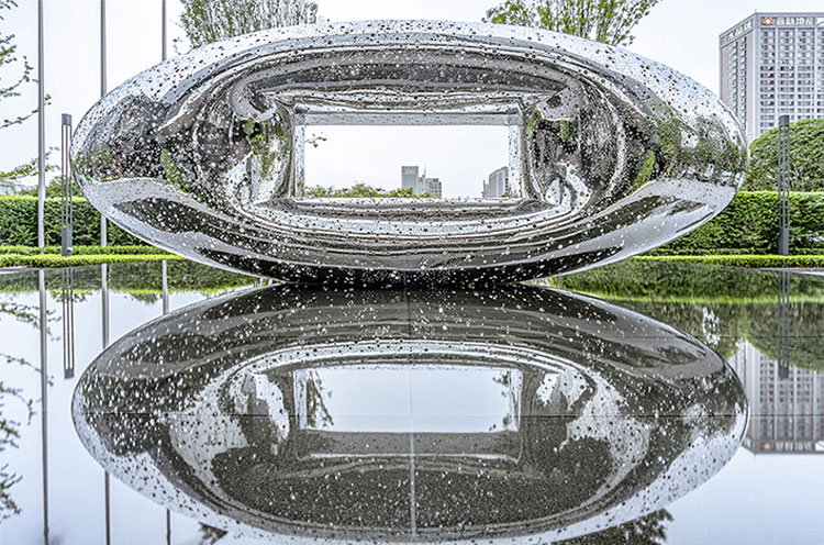 不锈钢水景售楼处雕塑大型镜面景观户外摆件 不锈钢水景售楼处雕塑大型镜面景观户外摆件
