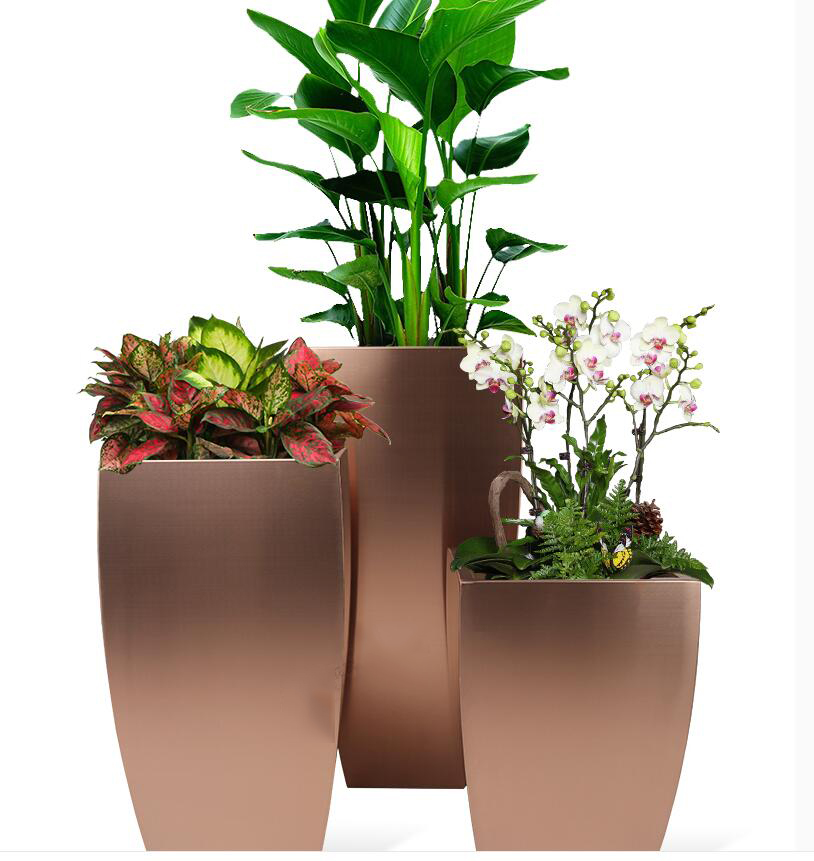 不锈钢方形花箱组合户外景观创意花盆