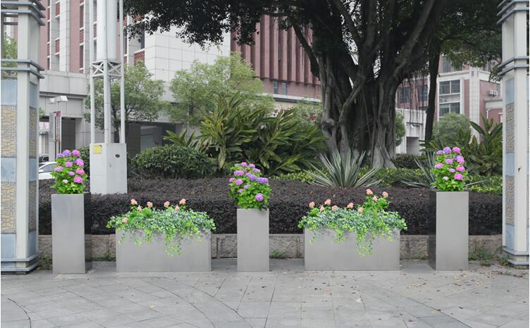 户外广场不锈钢花箱公园小区方形花盆