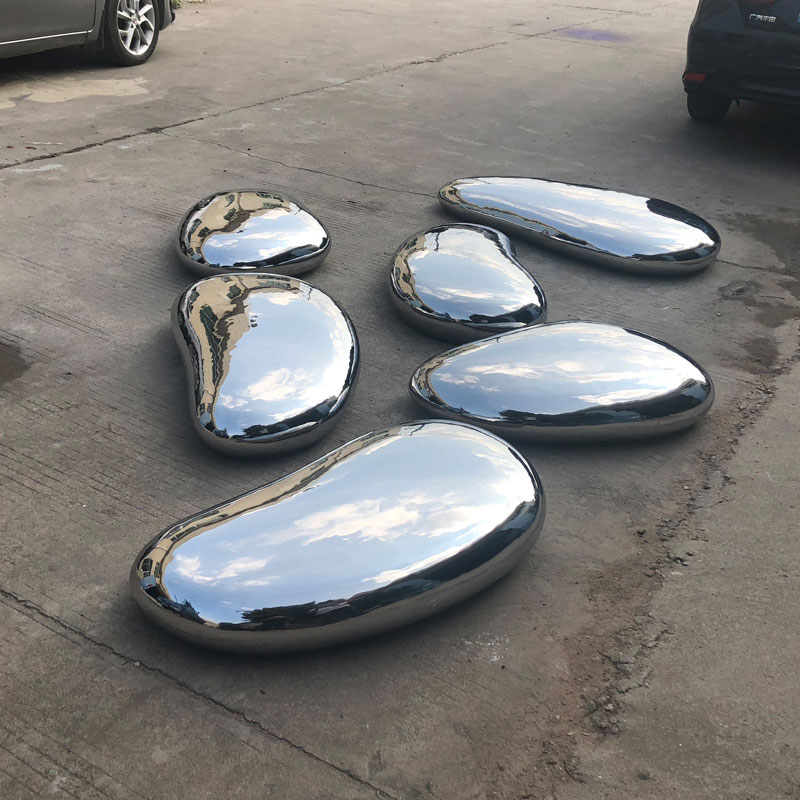 镜面鹅卵石不锈钢坐凳水滴售楼部景观椭圆摆件几何石头雕塑 镜面鹅卵石不锈钢坐凳水滴售楼部景观椭圆摆件几何石头雕塑