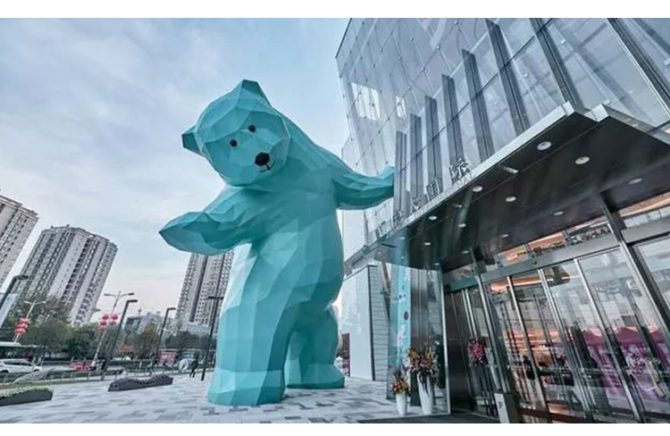 不锈钢大型熊雕塑抽象北极熊景观摆件