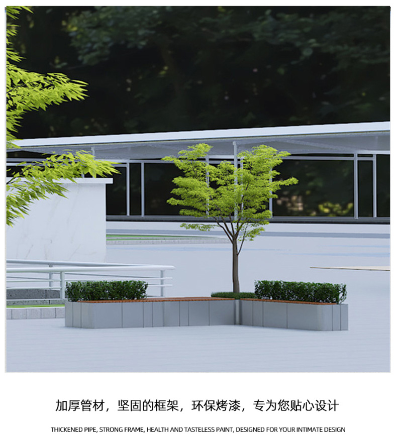 不锈钢景观坐凳园林广场公园花箱座椅 不锈钢景观坐凳园林广场公园花箱座椅