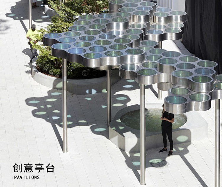 不锈钢户外廊架异形金属景观艺术凉亭 不锈钢户外廊架异形金属景观艺术凉亭