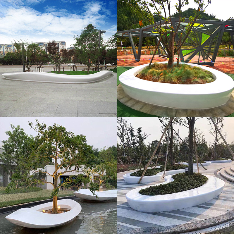 玻璃钢异形景观树池花坛学校园林花坛坐凳 玻璃钢异形景观树池花坛学校园林花坛坐凳