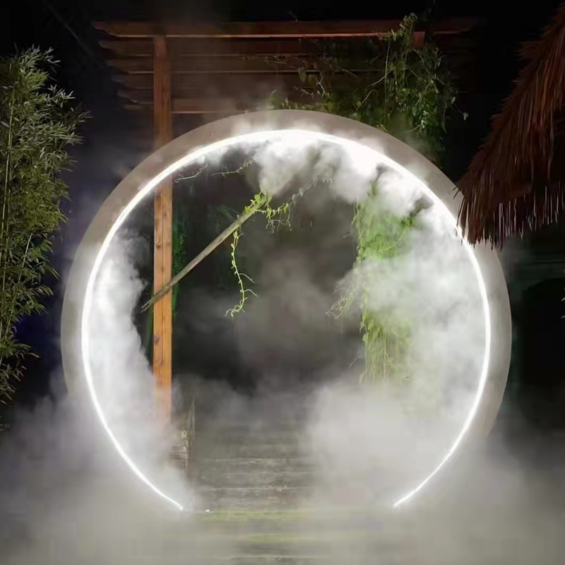 网红水雾门雕塑不锈钢喷雾打卡美陈艺术摆件 网红水雾门雕塑不锈钢喷雾打卡美陈艺术摆件