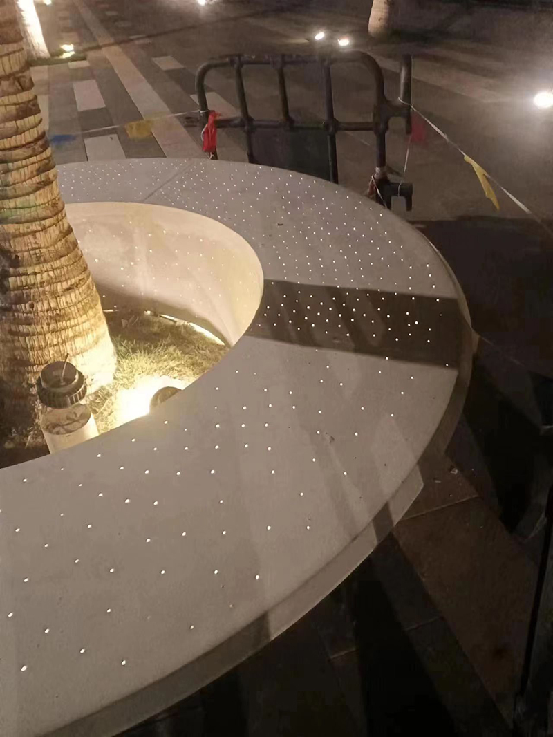 圆形GRC发光树池户外景观艺术花坛坐凳 圆形GRC发光树池户外景观艺术花坛坐凳