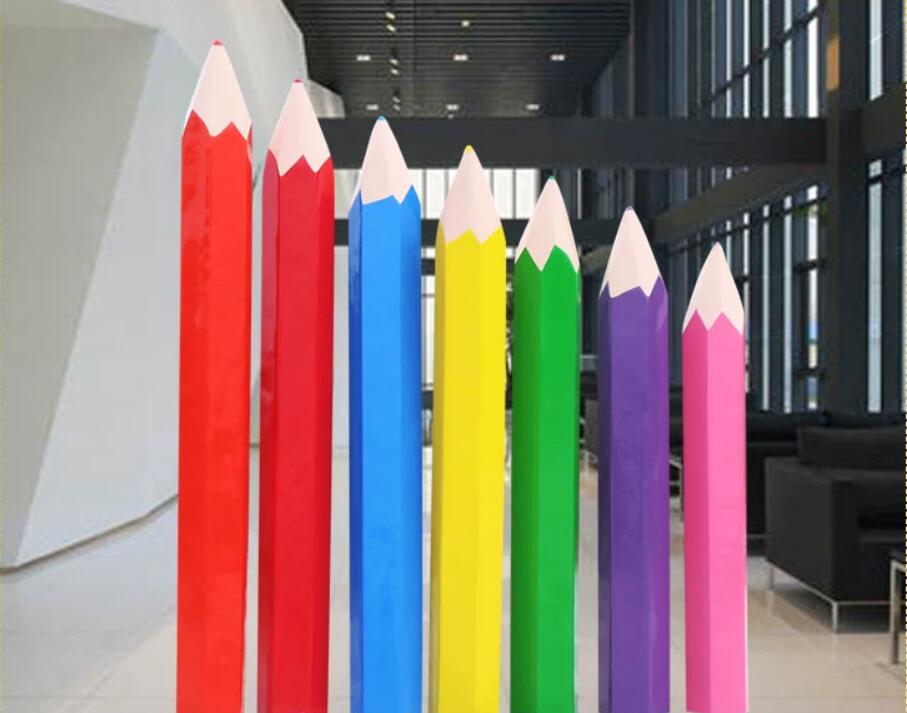 玻璃钢铅笔造型雕塑学校幼儿园广场景观摆件 玻璃钢铅笔造型雕塑学校幼儿园广场景观摆件
