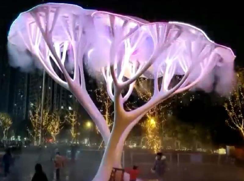 网红打卡发光喷雾树雕塑艺术广场美陈装置