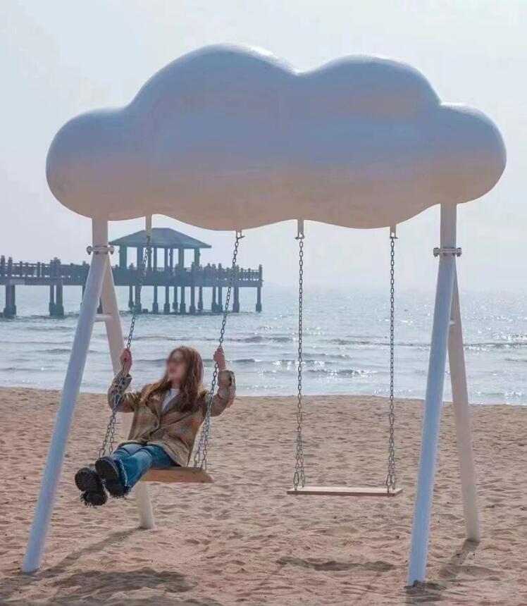 不锈钢网红秋千雕塑美陈艺术打卡景观装置 不锈钢网红秋千雕塑美陈艺术打卡景观装置