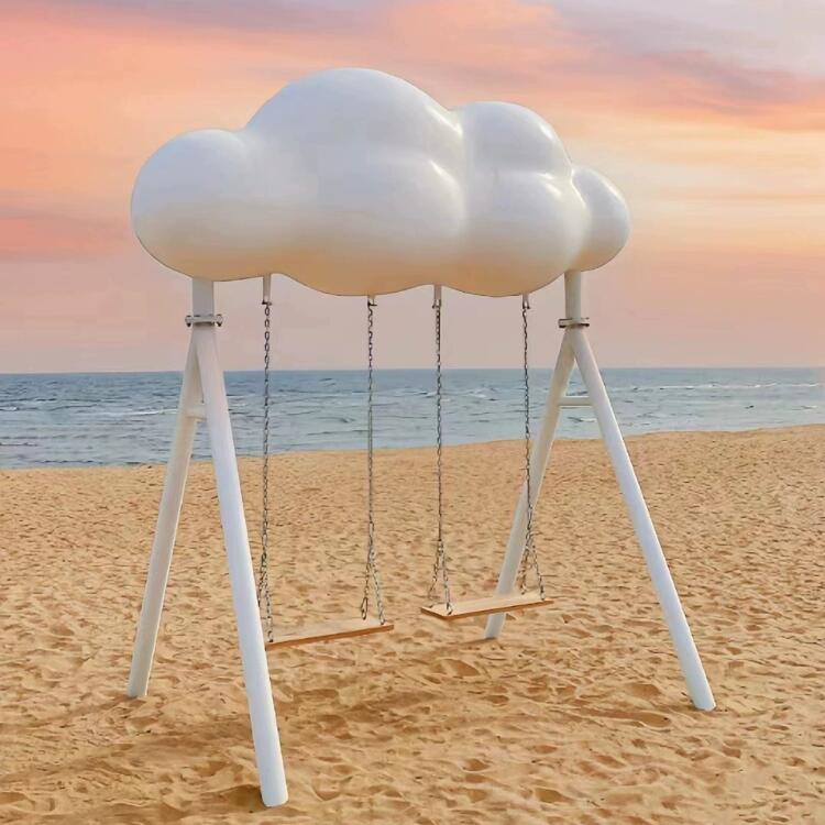 不锈钢网红秋千雕塑美陈艺术打卡景观装置 不锈钢网红秋千雕塑美陈艺术打卡景观装置