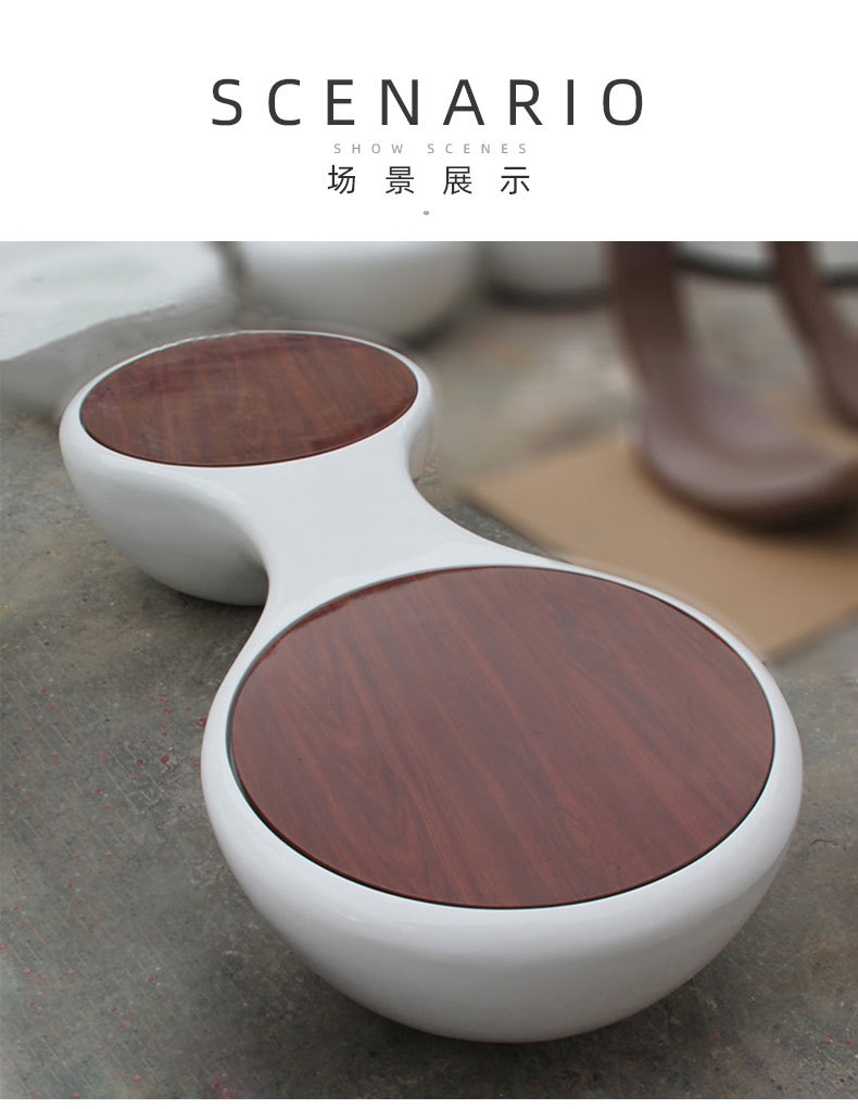 玻璃钢防腐木异形坐凳广场公园园林艺术座椅 玻璃钢防腐木异形坐凳广场公园园林艺术座椅