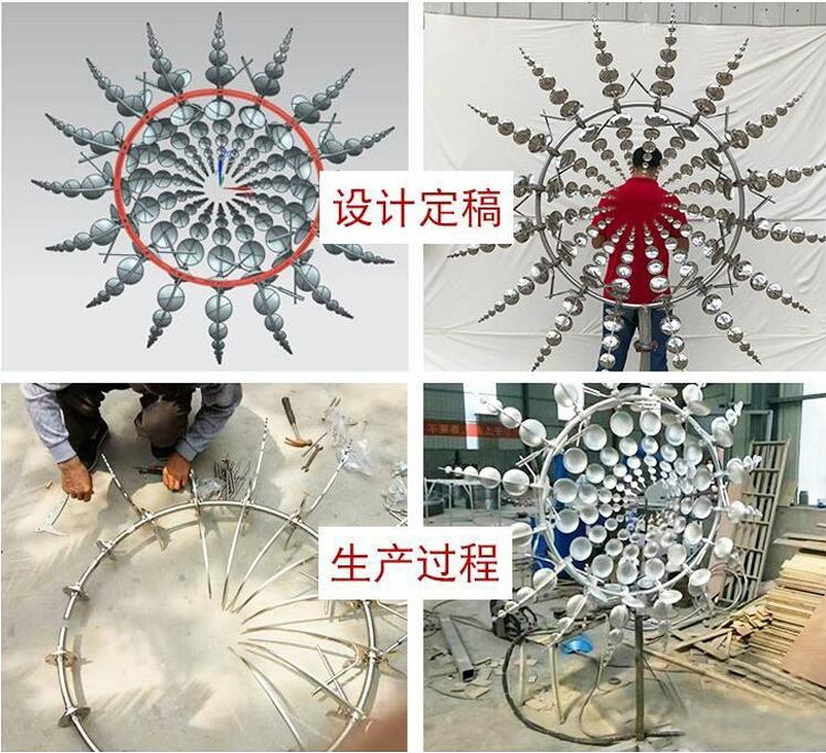 不锈钢网红风动雕塑艺术打卡发光美陈装置 不锈钢网红风动雕塑艺术打卡发光美陈装置