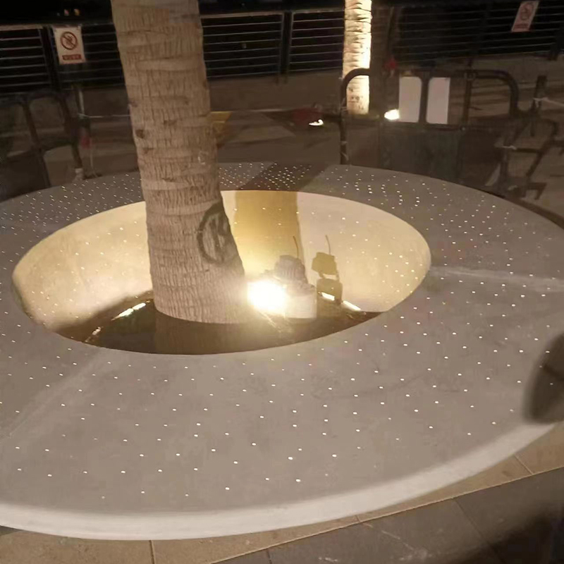 圆形GRC发光树池户外景观艺术花坛坐凳 圆形GRC发光树池户外景观艺术花坛坐凳
