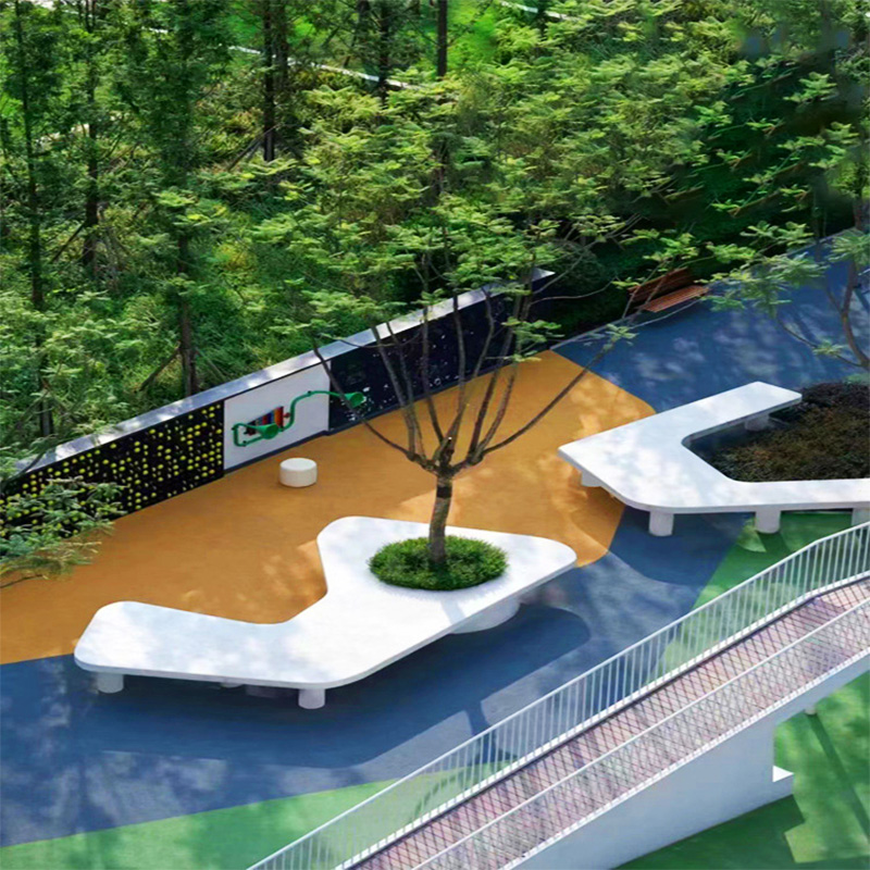 玻璃钢园林景观坐凳户外长条座椅树池花坛 玻璃钢园林景观坐凳户外长条座椅树池花坛