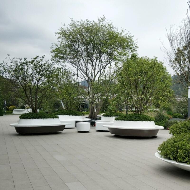 GRC圆形树池花坛坐凳艺术景观花坛 GRC圆形树池花坛坐凳艺术景观花坛