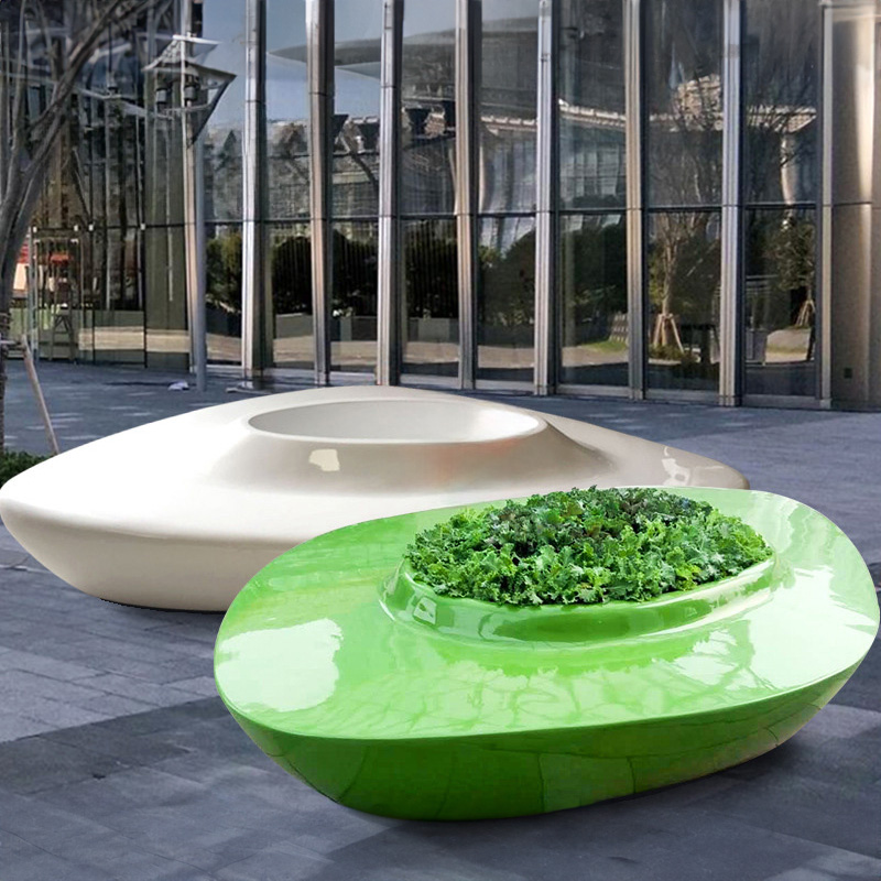 玻璃钢异形景观树池花坛学校园林花坛坐凳