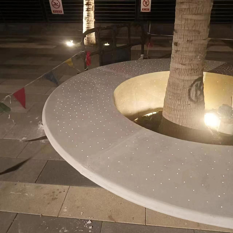 圆形GRC发光树池户外景观艺术花坛坐凳 圆形GRC发光树池户外景观艺术花坛坐凳