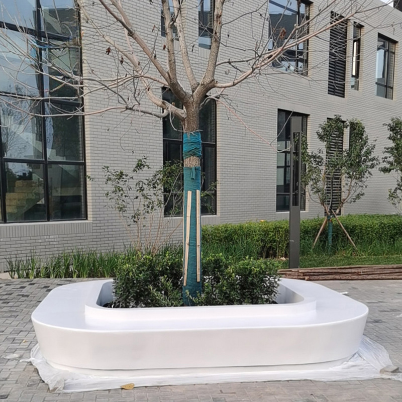 玻璃钢园林景观坐凳户外长条座椅树池花坛 玻璃钢园林景观坐凳户外长条座椅树池花坛