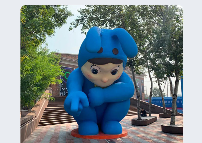 玻璃钢兔子造型雕塑户外商业街广场景观摆件 玻璃钢兔子造型雕塑户外商业街广场景观摆件