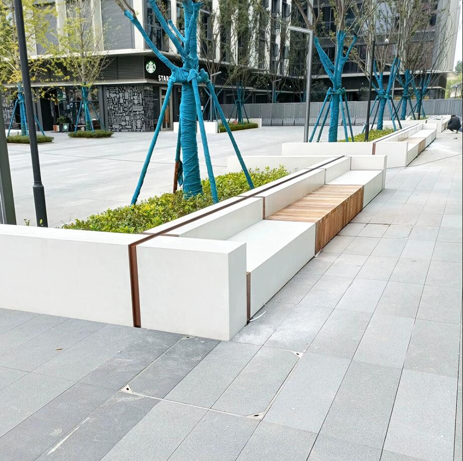 GRC混凝土长条坐凳户外泰科石水泥景观座椅 GRC混凝土长条坐凳户外泰科石水泥景观座椅