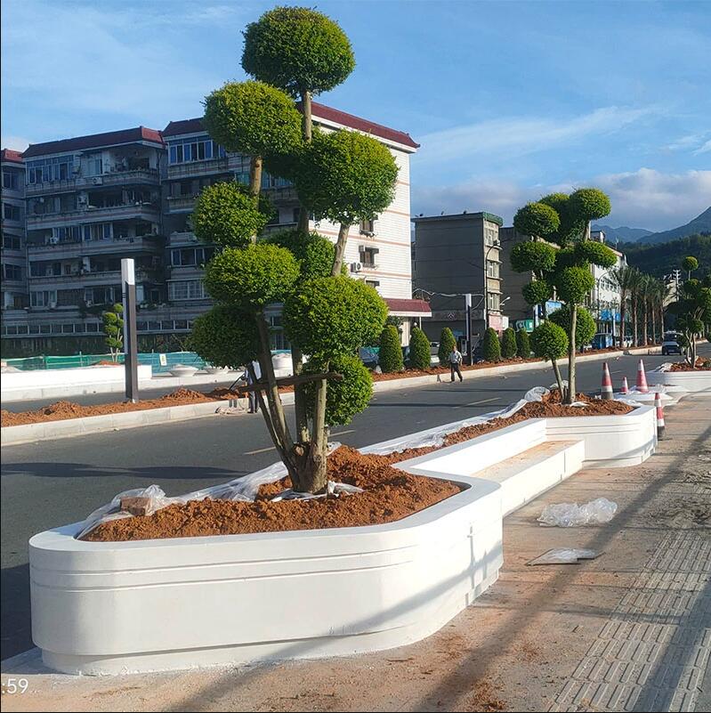 GRC混凝土坐凳水泥泰科石异形花坛树池 GRC混凝土坐凳水泥泰科石异形花坛树池