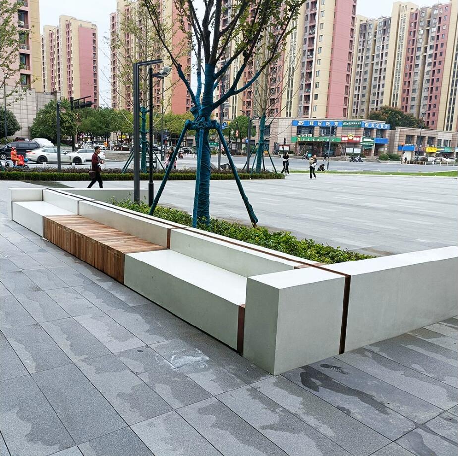 GRC混凝土长条坐凳户外泰科石水泥景观座椅 GRC混凝土长条坐凳户外泰科石水泥景观座椅