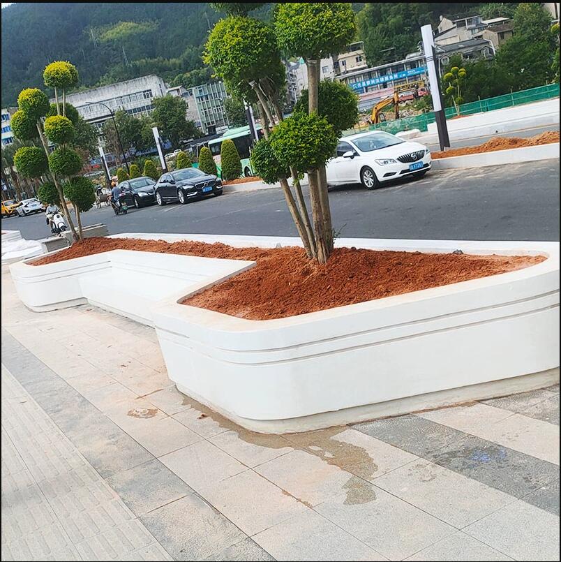GRC混凝土坐凳水泥泰科石异形花坛树池 GRC混凝土坐凳水泥泰科石异形花坛树池