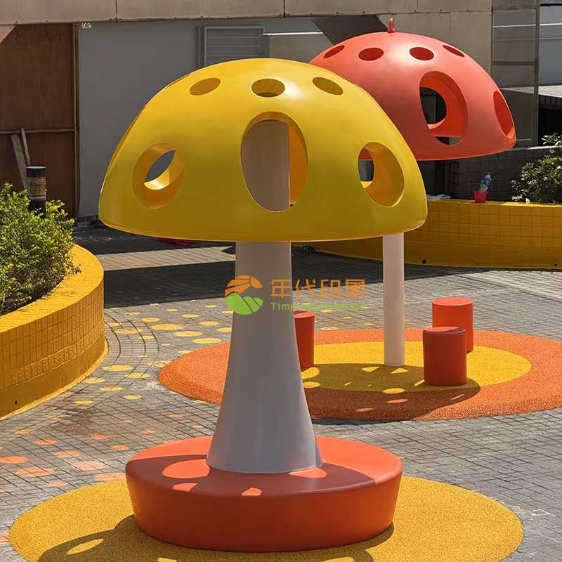 玻璃钢蘑菇坐凳艺术造型景观不锈钢雕塑摆件 玻璃钢蘑菇坐凳艺术造型景观不锈钢雕塑摆件