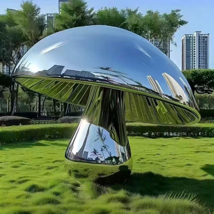 不锈钢蘑菇造型雕塑镜面草坪公园艺术摆件 不锈钢蘑菇造型雕塑镜面草坪公园艺术摆件