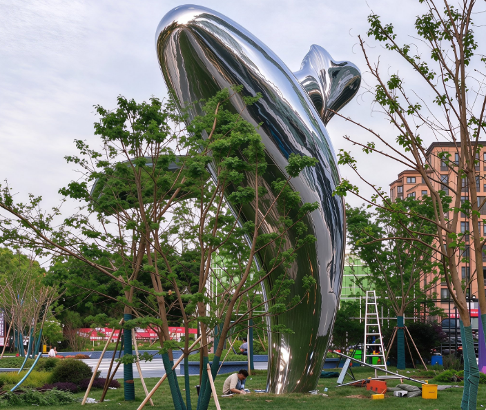 镜面不锈钢海豚雕塑|滨水公园广场地标景观艺术品 镜面不锈钢海豚雕塑|滨水公园广场地标景观艺术品